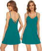 WiWi Cotton Lingerie for Women Sexy Full Slip Nightgown Lace Babydoll Chemise Mini Sleeveless Camisole Dress S-XXL