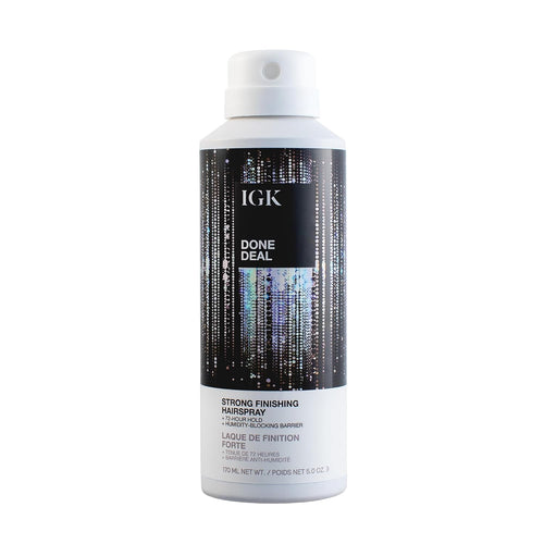 IGK Done Deal Strong Hold Finishing Hairspray – Long-Lasting, Humidity-Resistant, Brushable, Firm Control for All Hair Types, 5 oz