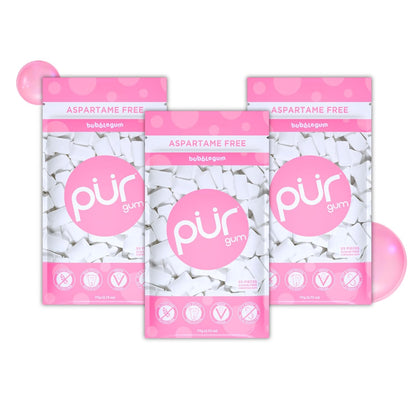PUR Gum | Aspartame Free Chewing Gum | 100% Xylitol | Natural Spearmint Flavored Gum, 55 Pieces (Pack of 3)