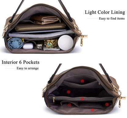 Large Crossbody Bags Ladies Shoulder Handbags Purse and Wallet Set for Women Totes Hobo Purses