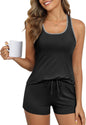 Ekouaer Womens Tank Top Pajama Set Comfy Sleeveless Sleepwear Racerback Cami and Shorts Pjs 2 Piece Summer Loungewear