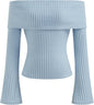 CIDER Off The Shoulder Tops for Women Long Sleeve Going Out Y2K Tops Knit Pullover Fall Outfits Trendy 2025