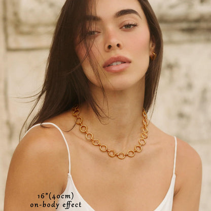 Aobei Pearl 18K Gold Plated Paperclip Chain Choker Satellite Chain Freshwater Cultured Biwa Pearl Pendant Necklace Dainty Turquoise Jewelry for Women