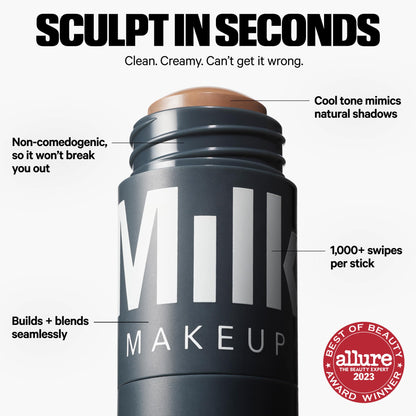 Milk Makeup Sculpt Stick – Cool-Toned Cream Contour Stick with Thyme Extract + Mango Butter – Hydrating, Buildable Formula Adds Depth + Dimension – Stoked (Medium), 0.19 oz