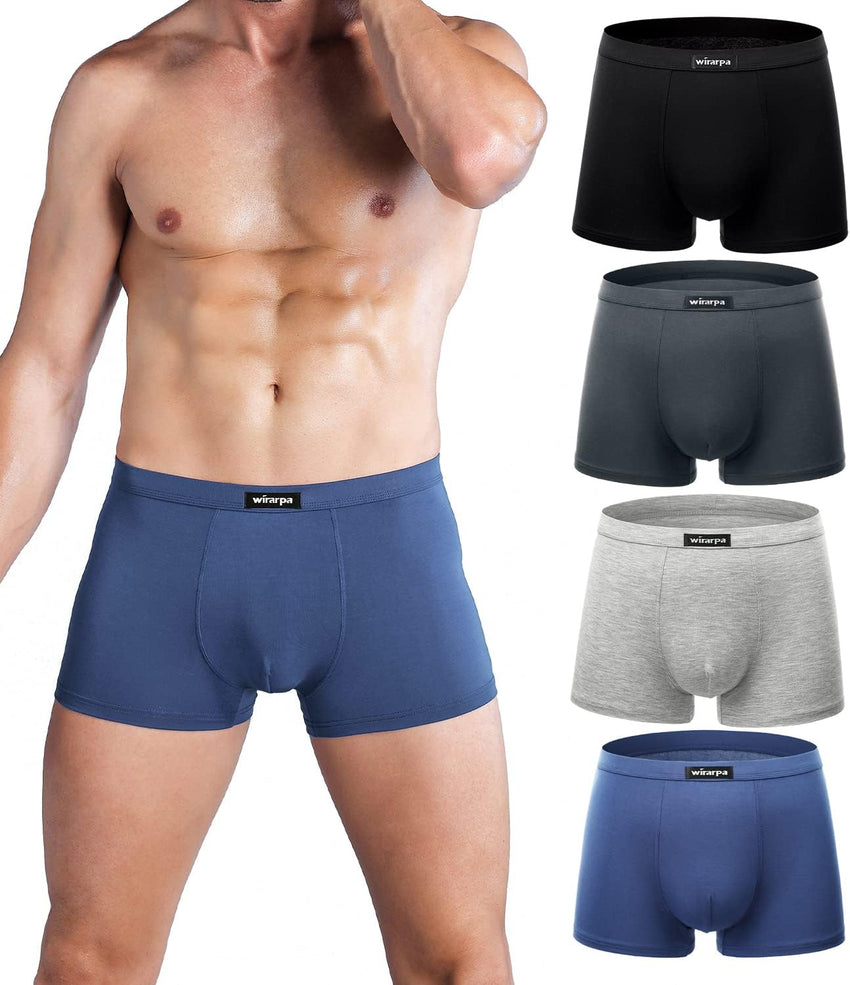 wirarpa Men's Breathable Modal Microfiber Trunks Underwear Covered Band Multipack