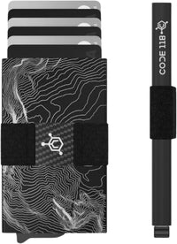 CODE 118 Wallet - Premium Automatic Smart Wallet, RFID Blocking, Pop Up Mens Minimalist Metal Wallet, 6061-T6 Aerospace-Grade Aluminum, Genuine 3K Carbon Fiber (Classic, Slate Grey)