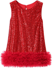 Tutu.kk Toddler Girls Sequin Dress A-Line Sparkly Sleeveless Wedding Gown Party Dresses for Girls