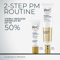 RoC Retinol Correxion Value Set Duo, Deep Wrinkle Anti-Aging Night Face Cream + Under Eye Cream for Dark Circles & Puffiness - Retinol Eye Care