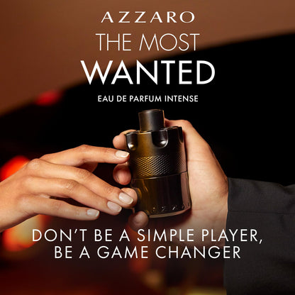 Azzaro The Most Wanted Eau de Parfum Intense - Woody & Seductive Mens Cologne - Fougère, Ambery & Spicy Fragrance for Date Night - Lasting Wear - Luxury Perfumes for Men