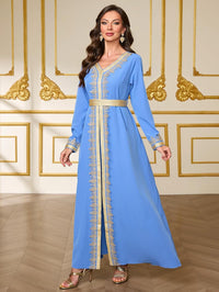 Embroidery Abayas for Women Muslim Moroccan Floral Maxi Kaftan Dress Arabic Islamic Dubai Robe Ramadan Prayer Clothes