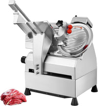 VEVOR Commercial Meat Slicer, 320W Electric Deli Food Slicer, 12 inch Carbon Steel Blade Electric Food Slicer, 350-400RPM Meat Slicer, 0-0.6 inch Adjustable Thickness for Cheese, Veggies, Ham