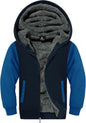 SWISSWELL Hooded Jacket for Boys Full Zip Ultra Soft Sherpa Fleece Hoodie Sweatshirt for Kids School Hooded Outerwear