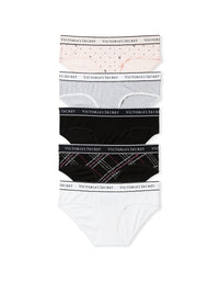 Victoria's Secret Women's Cotton Logo Hipster Underwear, Moderate Coverage Panties for Women, Multi Pack (XS-XXL)