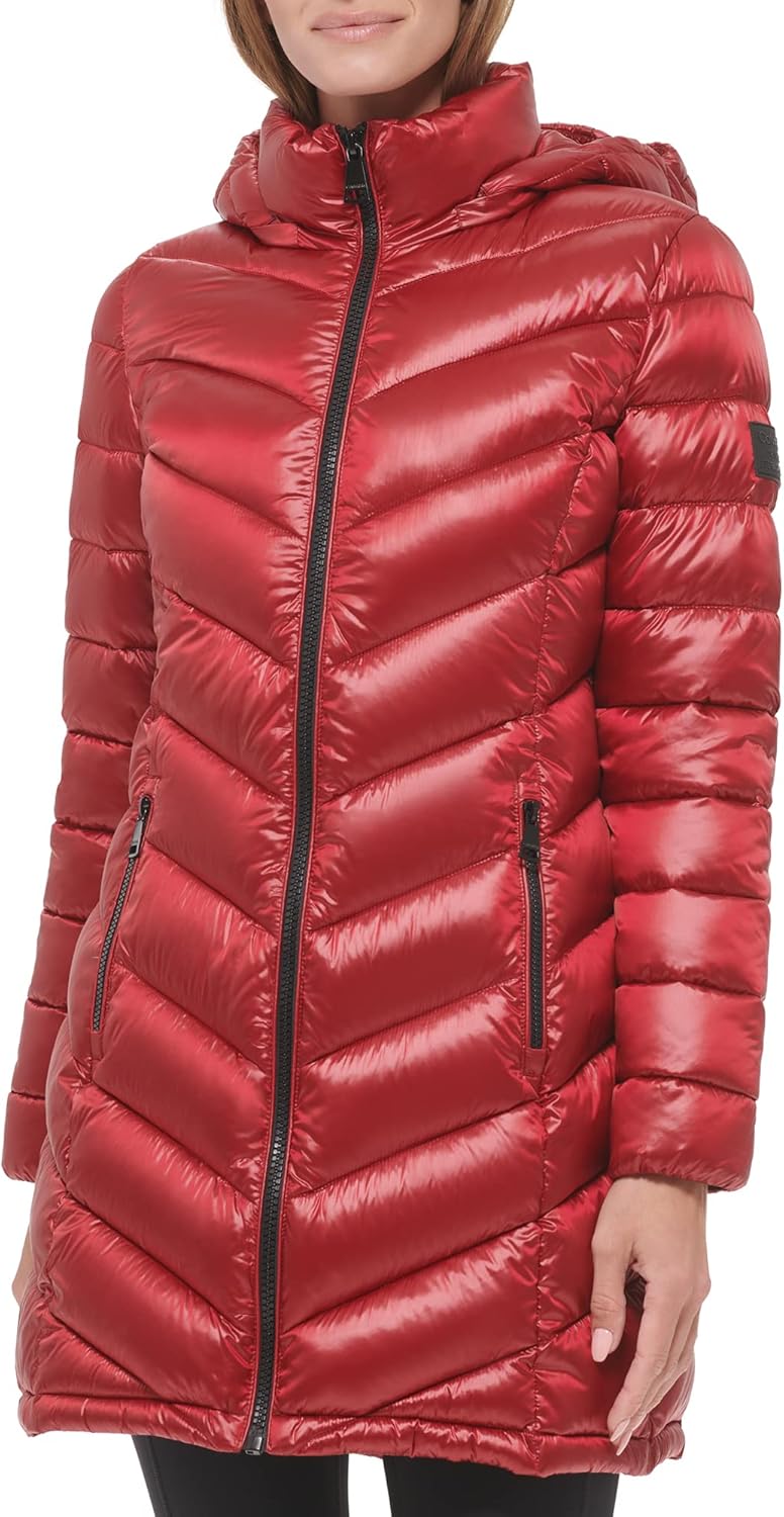 Calvin Klein Women's Long Chevron Puffer Jacket