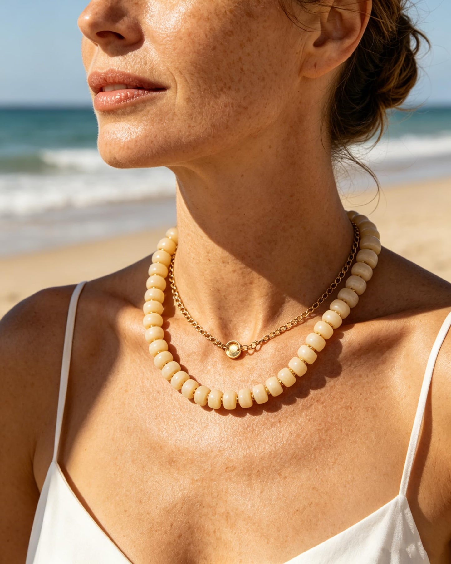 Chunky Beaded Statement Necklace for Women Trendy Colorful Boho Resin Bead Choker Necklaces Summer Handmade Jewelry Gifts Accessories