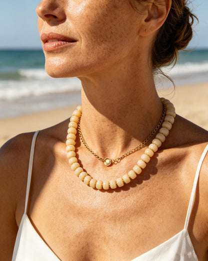 Chunky Beaded Statement Necklace for Women Trendy Colorful Boho Resin Bead Choker Necklaces Summer Handmade Jewelry Gifts Accessories