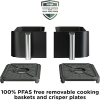 Ninja | Air Fryer | Finish Cooking Multiple Foods at the Same Time | 6-in-1 (Air Fry, Broil, Roast, Keep Warm, Dehydrate, Bake) | Fit up to 8lb Chicken Wings in the two 5 QT Baskets | DZ302