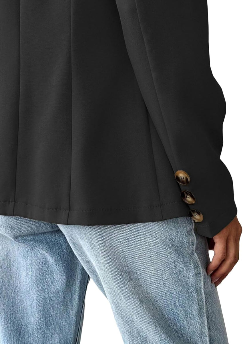 Mina Self 2025 Fall Women Casual Blazers - Long Sleeve Full-Lined Lightweight Slim Business Fashion Work Jacket Pocket