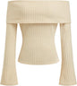 CIDER Off The Shoulder Tops for Women Long Sleeve Going Out Y2K Tops Knit Pullover Fall Outfits Trendy 2025