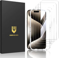 UNBREAKcable 4-Pack Screen Protector for iPhone 17, Double Shatterproof Tempered Glass [Easy Installation Frame] [9H Hardness] [99.99% HD Clear] [Case Friendly] for iPhone 6.3 inch