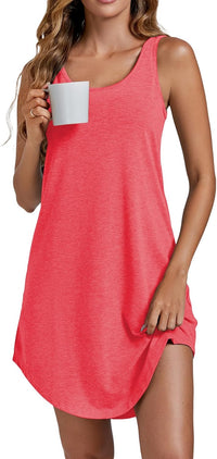 Vrtige Women's Tank Nightgown Sleeveless Sleepwear Scoop Neck Full Slip Chemise Nightdress