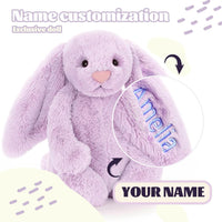 Plush Rabbit Embroidered with Child's Name Handmade Customized Plush Toys Children's First Companion Toys, Children's Welcome Baby Party, Birthday, Easter, Christmas, Thanksgiving Gifts