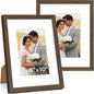 Vittanly 8x10 Picture Frame Set of 2, Solid Wood Frame for Wall or Tabletop, Display Photo 5x7 with Mat or 8x10 without Mat, Natural
