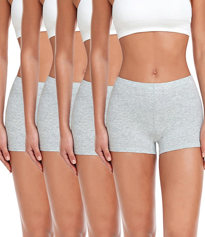 wirarpa Women's Boyshorts Panties Cotton Boxer Briefs for Ladies Underwear Shorts with Cotton Crotch 4 Pack