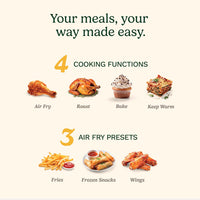 Cuisinart Dual Basket Air Fryer, Two Baskets Totals 11 QT, 4 Function Air Fryer to Air Fry, Roast, Bake & Keep Warm, Features Sync Finish & Settings, Toss Reminder, Automatic Warm Mode & Auto-Pause
