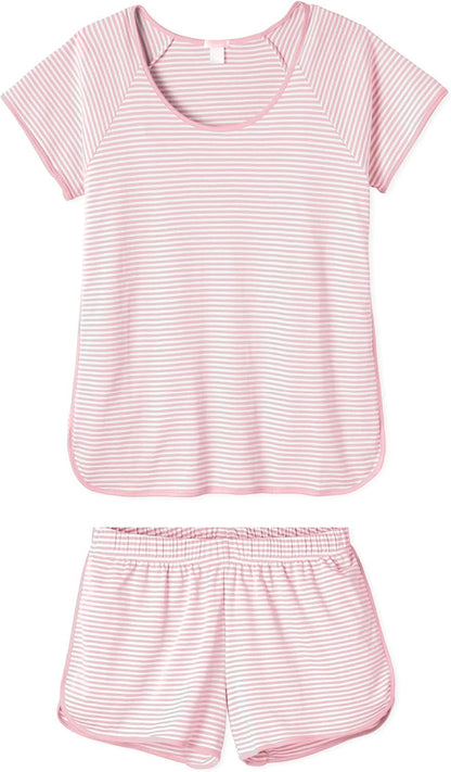 Hilinker Womens Sexy Pajama Set Ruched Lace Trim Cami and Shorts Summer Cute Pjs 2 Piece