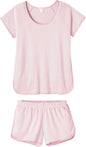Hilinker Womens Sexy Pajama Set Ruched Lace Trim Cami and Shorts Summer Cute Pjs 2 Piece