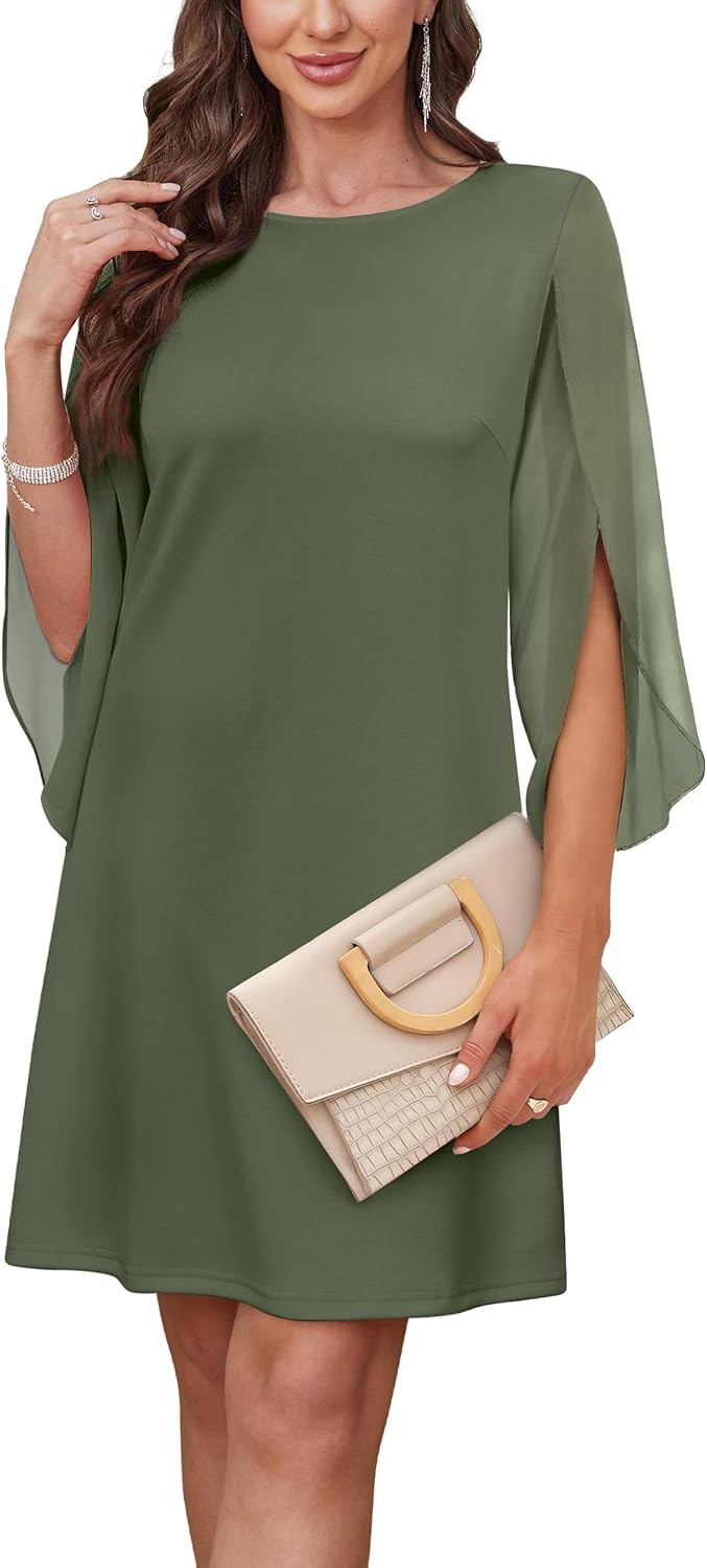 RUMIA Womens Cocktail Dresses Flutter Sleeve Wedding Guest Dresses for Women 2025 Trendy