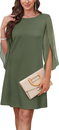 RUMIA Womens Cocktail Dresses Flutter Sleeve Wedding Guest Dresses for Women 2025 Trendy