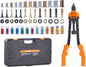 VEVOR Rivet Nut Tool, 16 inch Rivnut Tool Kit with 13PCS Metric and SAE Mandrels, 186PCS Rivet Nuts, Semi-auto Retraction, M3, M4, M5, M6, M8, M10, M12, 1/4-20, 5/16-18, 3/8-16, 1/2-13, 8-32, 10-24