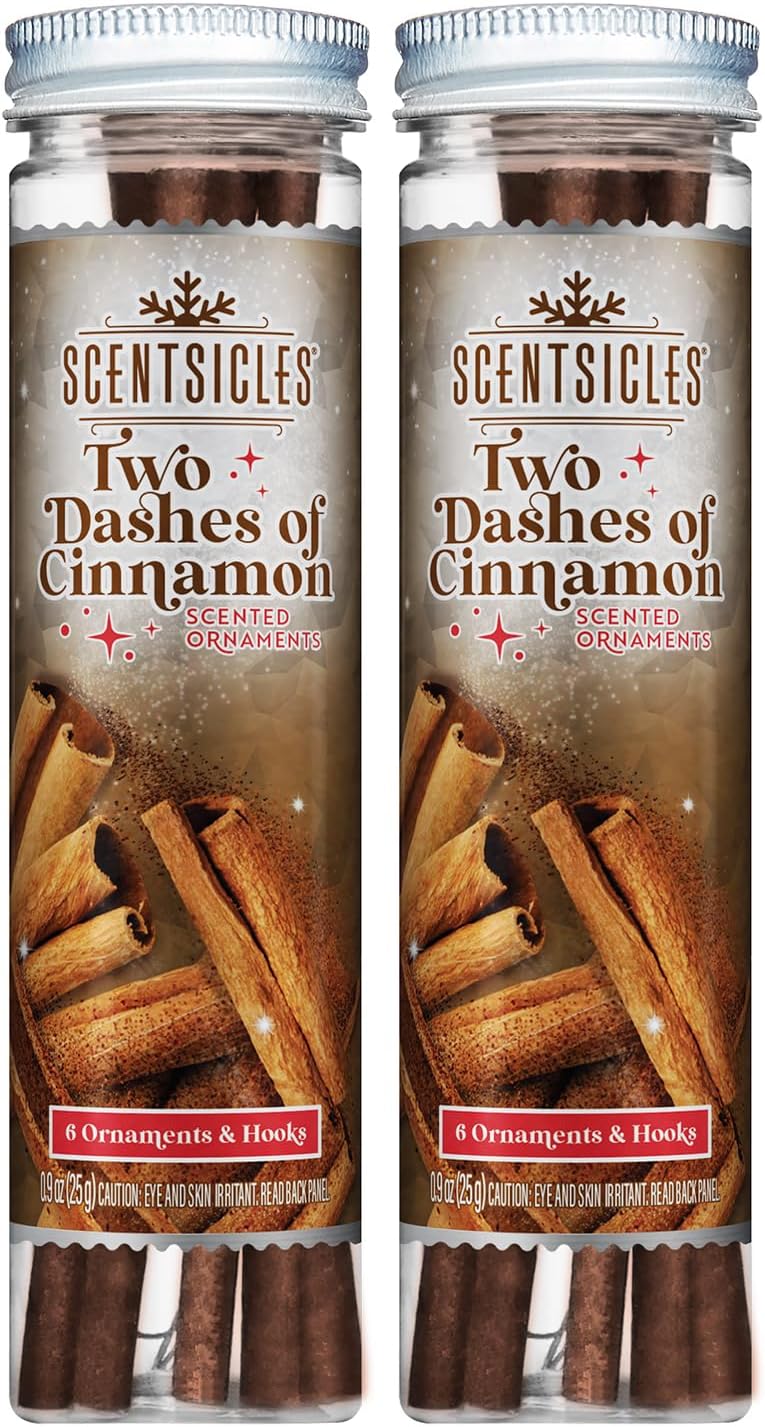 Scentsicles White Winter Fir Scented Christmas Tree Ornaments - 2 Bottles (12 Sticks Total)