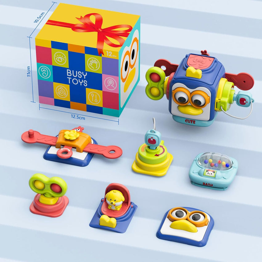 Montessori Toys for 1 Year Old,Sensory Toys for Toddlers 1-3,Baby Travel Activities Busy Board Cube,Fine Motor Skills Educational Toys,Birthday Gift for Kids Aged 6, 9, 10, 12, 18 Months