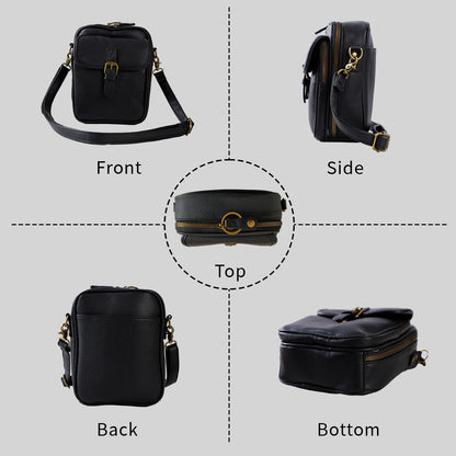 Leather Crossbody Bag for Women,Anti-Theft Messenger Bag with Large Capacity,Built-in Purse Card Slots Shoulder Sling Bag