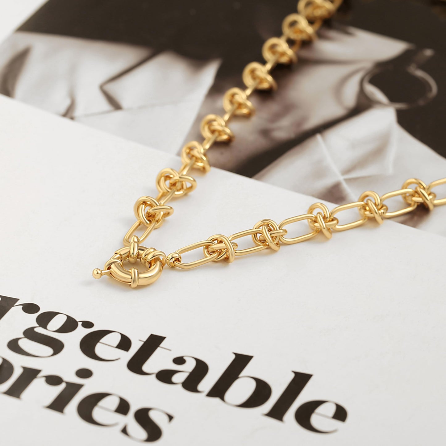 Aobei Pearl 18K Gold Plated Paperclip Chain Choker Satellite Chain Freshwater Cultured Biwa Pearl Pendant Necklace Dainty Turquoise Jewelry for Women