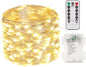 4 Pack 100 LED Fairy Lights Battery Operated with Remote, 33FT Waterproof Twinkle Lights with Timer & 8 Modes, Fairy String Light Outdoor Indoor for Bedroom Classroom DIY Christmas Decor (Warm White)