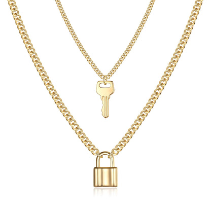 Turandoss Dainty Layered Choker Necklace, Handmade Y Pendant Necklace Multilayer Bar Disc Necklace Adjustable Layering Choker Necklaces for Women