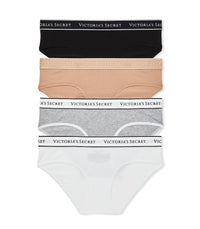 Victoria's Secret Women's Cotton Logo Hipster Underwear, Moderate Coverage Panties for Women, Multi Pack (XS-XXL)