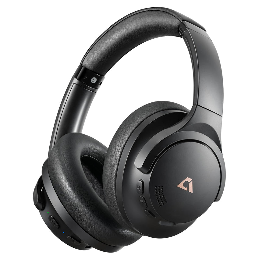 1Mii Y8+ Noise Cancelling Headphones Bluetooth, Wireless LDAC Hi-Res Audio, Custom EQ via App, 75H Playtime, Comfort Fit, Over Ear Headphones Foldable for Airplane Travel Home Office Black