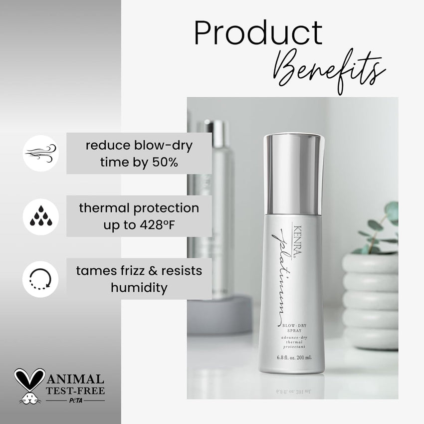 Kenra Platinum Blow-Dry Spray | Time-Saving Heat Protectant | Detangles, Smooths, and Softens | Eliminates Frizz & Resists Humidity | Medium To Coarse Hair