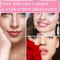Hydrating Lip Glow Oil Plumping Gloss Tinted Lip Balm Transparent Moisturizing Toot Lip Care Oil Non-sticky Big Brush Head Nourishing Repairing Lip Lines and Prevents Dry Cracked Lips(015#)