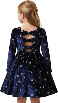 NNJXD Princess Girl Long Sleeve Autumn Winter Dress Tulle Party Dresses