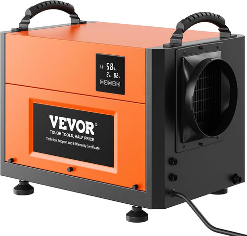 VEVOR 125 Pints Commercial Dehumidifier with Drain Hose for Crawl Spaces, Basements Warehouse & Job Sites, Large Capacity Dehumidifier for Water Damage Restoration, Auto Defrost, CSA Listed
