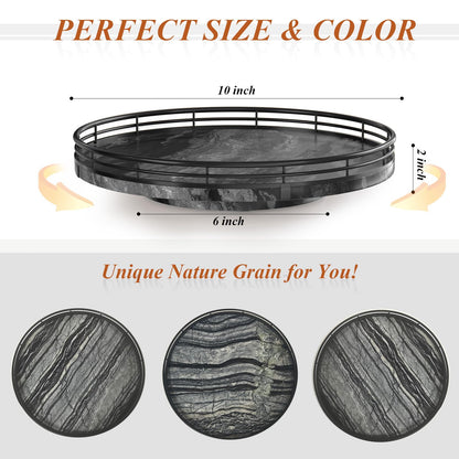 AMH Lazy Susan Wooden Organizer for Table Top