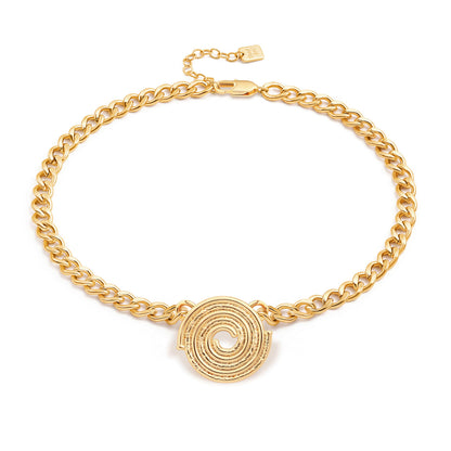 Aobei Pearl 18K Gold Plated Paperclip Chain Choker Satellite Chain Freshwater Cultured Biwa Pearl Pendant Necklace Dainty Turquoise Jewelry for Women