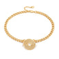 Aobei Pearl 18K Gold Plated Paperclip Chain Choker Satellite Chain Freshwater Cultured Biwa Pearl Pendant Necklace Dainty Turquoise Jewelry for Women