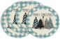 Artoid Mode Waterclor Buffalo Plaid Christmas Trees Placemats Set of 4, 12x18 Inch Winter Table Mats for Outdoor Home Party Kitchen Dining Decor